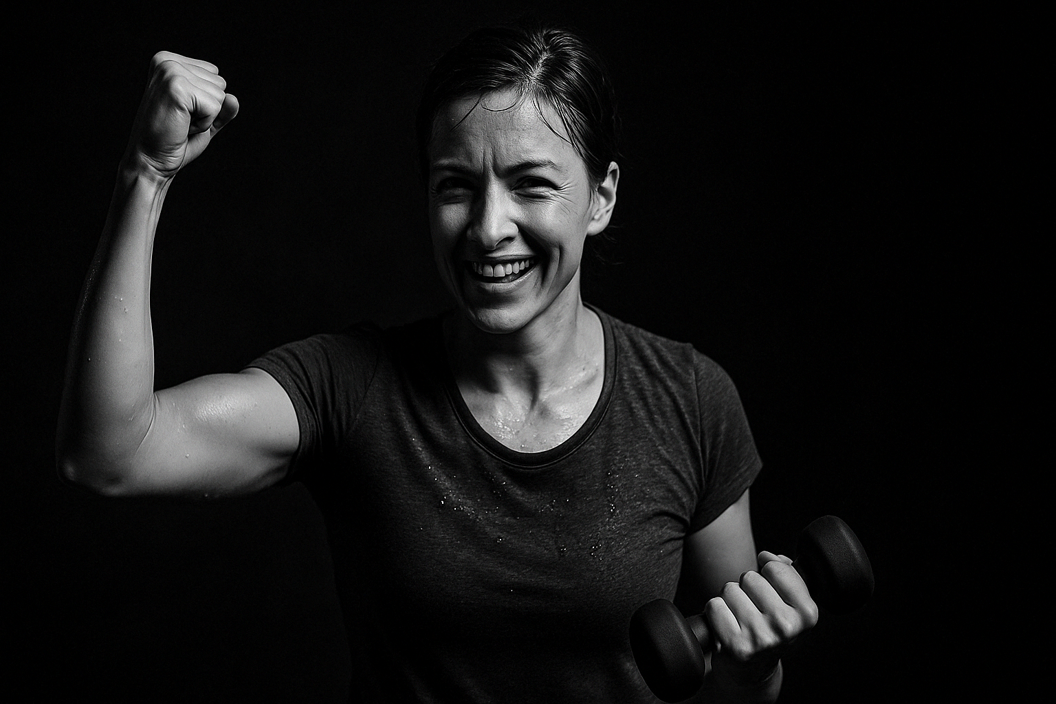Persona entrenando con determinación